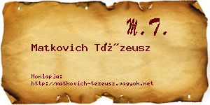 Matkovich Tézeusz névjegykártya
